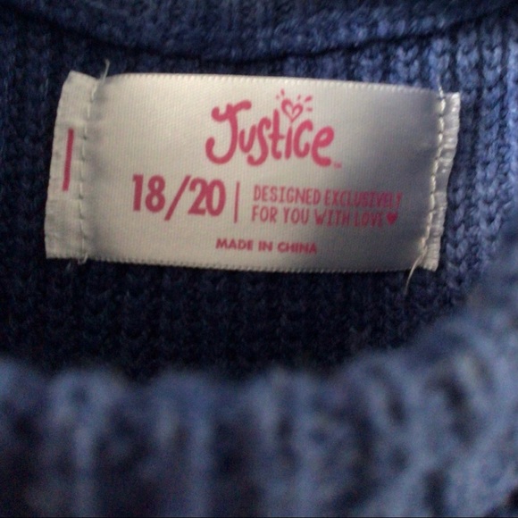 Justice Girls Blue Ombré Sweater knit size 18/20 - Picture 4 of 4